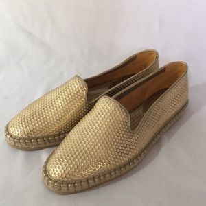 New Cole Haan Gold Rielle Espadrille Gold Sz 11B